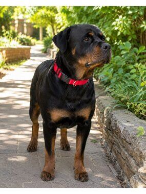 Coastal Adjustable Red Nylon Dog Collar Medium 14"-20" Durable Plastic Buckle